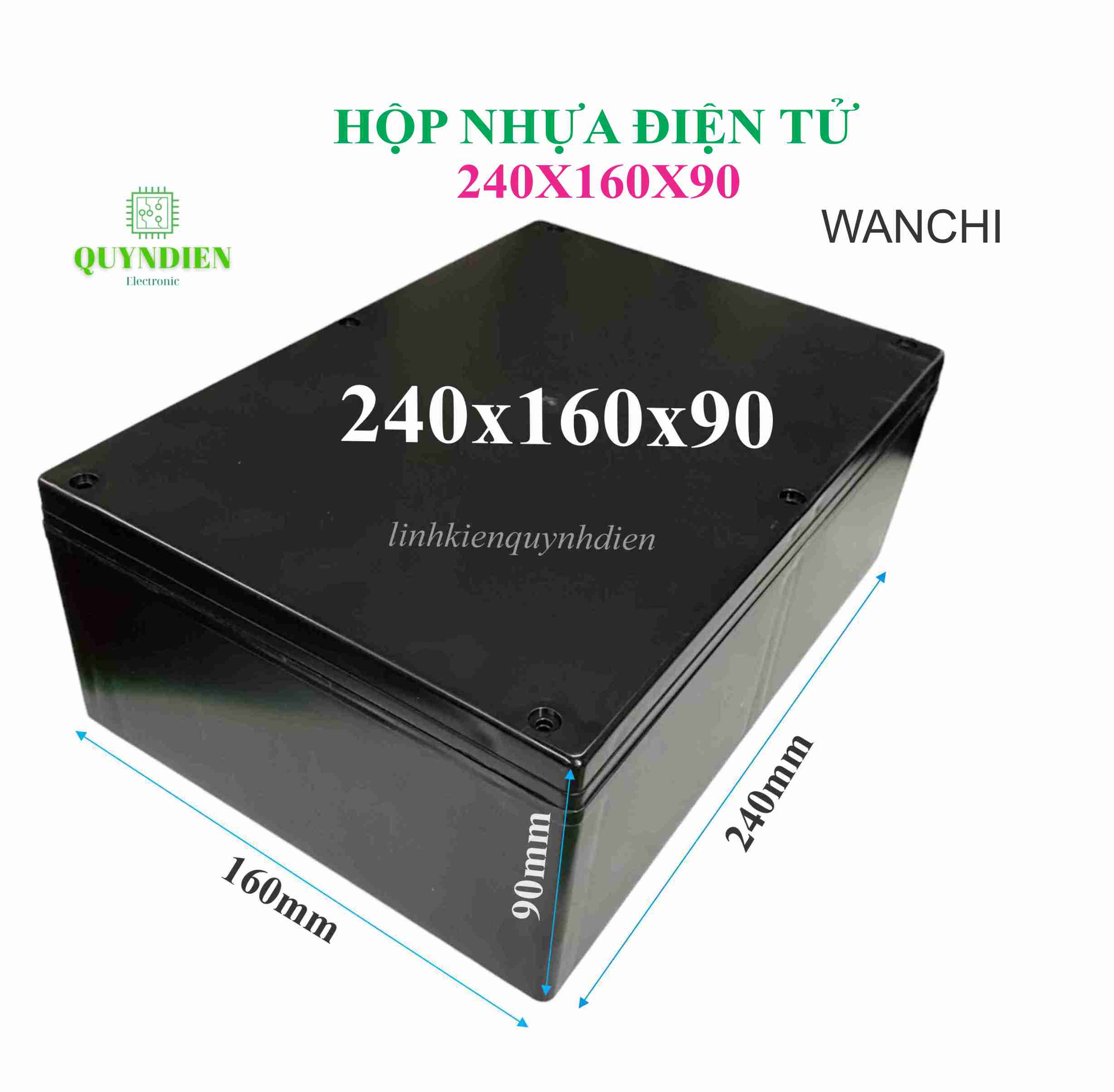 Hộp Nhựa điện tử chống nước 240x160x90mm hộp nhựa wanchi - Linh kiện điện tử QUỲNH DIỄN