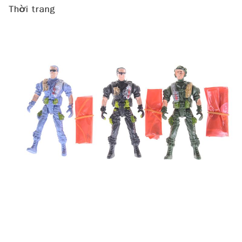 SEHENA 1 chiếc dù paratroopers 9cm mô hình quân đội thu nhỏ lính dù Đồ chơi mô hình màu sắc ngẫu nhiên