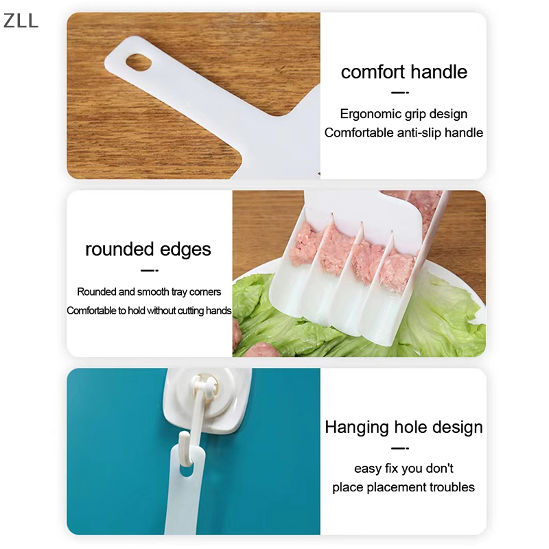 ZLL Nhà Bếp Sáng tạo ba nhà sản xuất thịt viên, thịt viên Scoop với cắt nhà sản xuất bóng Spade, nhà sản xuất thịt viên không dính