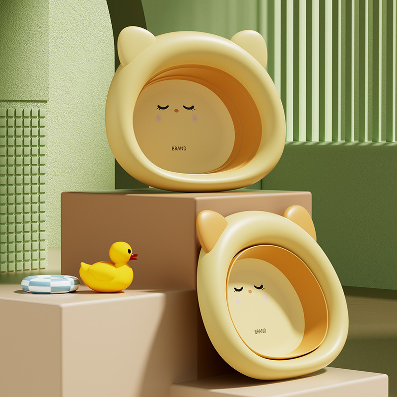 QIAN TI ZI อ่างล้างหน้าเด็กพับได้ทารกแรกเกิดอาบน้ำเท้า ราคา 83 บาท*ส่งฟรี