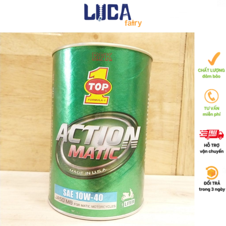 Nhớt xe ga top 1 action matic 10W40 - 1L ( Xanh Lá ) HOANTHACH SP017620