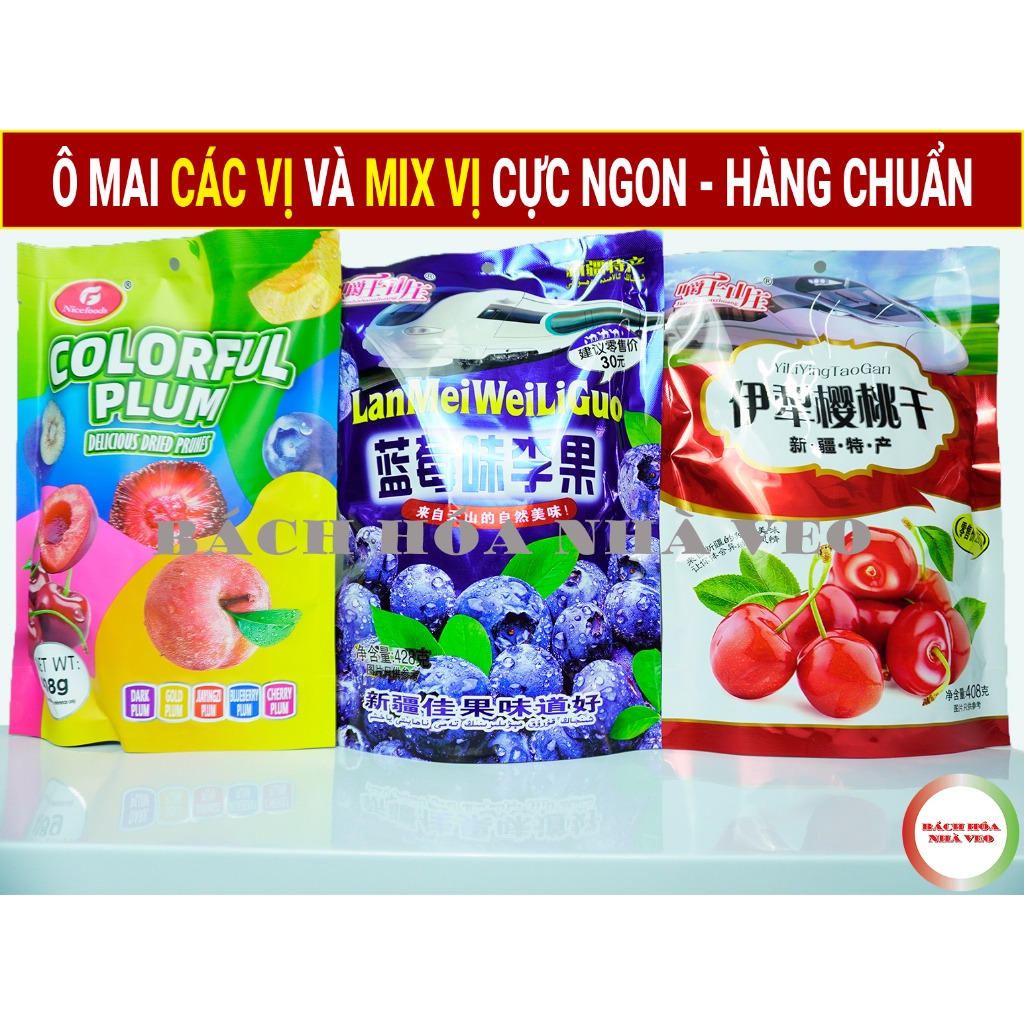 Ô Mai Mix Vị, Việt Quất, Cherry Bịch Lớn 500g, Hàng Chuẩn Loại 1, Siêu Ngon, Ô Mai Tết