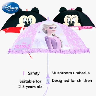 Disney Kids Umbrella for Girls with Easy Grip Handle Cartoon Cute Umbrella for 2-8 Years Old