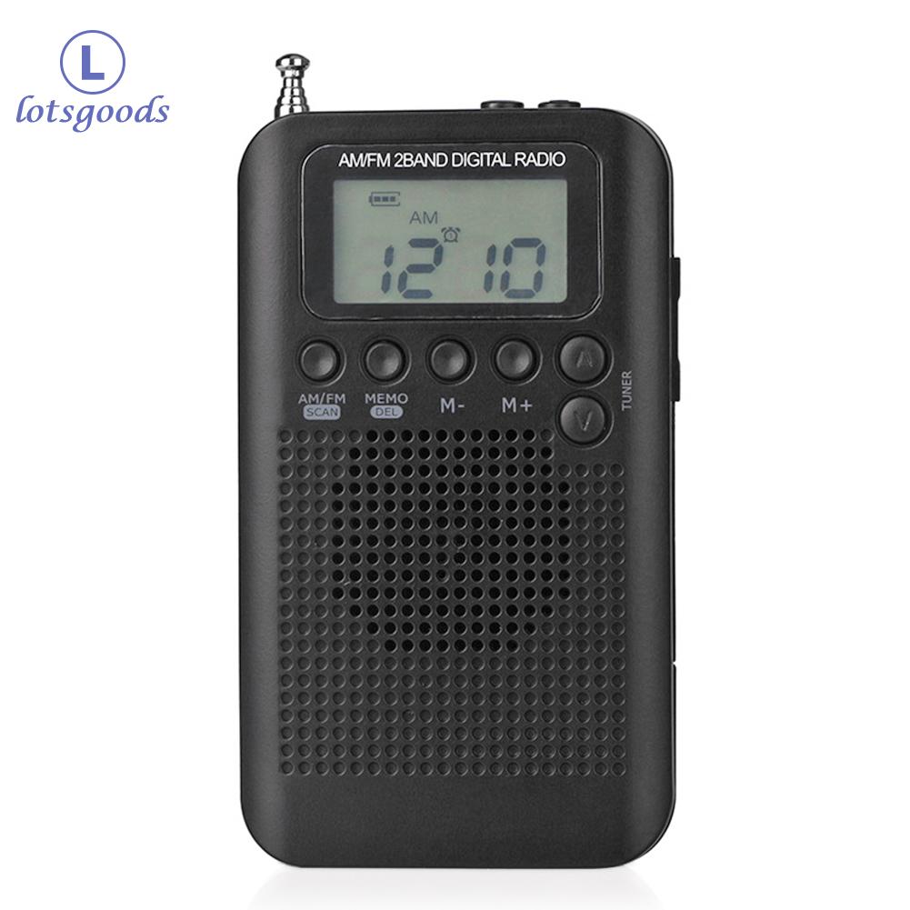 HRD-104 Portable Mini Radio Stereo Antenna MP3 Music Player LCD Display
