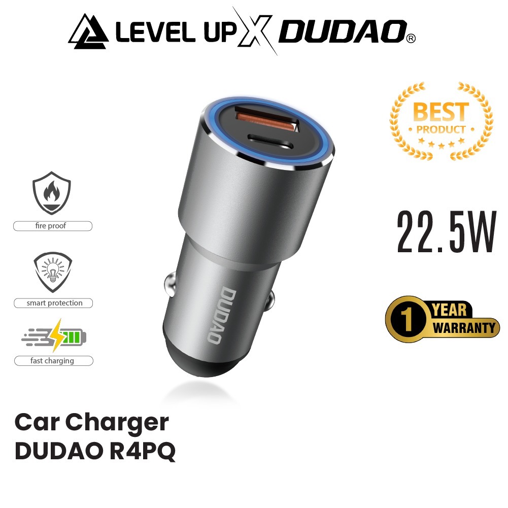 LEVEL UP x DUDAO Car Charger Dual Port 20 Watt R4PQ Fast Charging Harga 62,000 rupiah*Gratis Ongkir