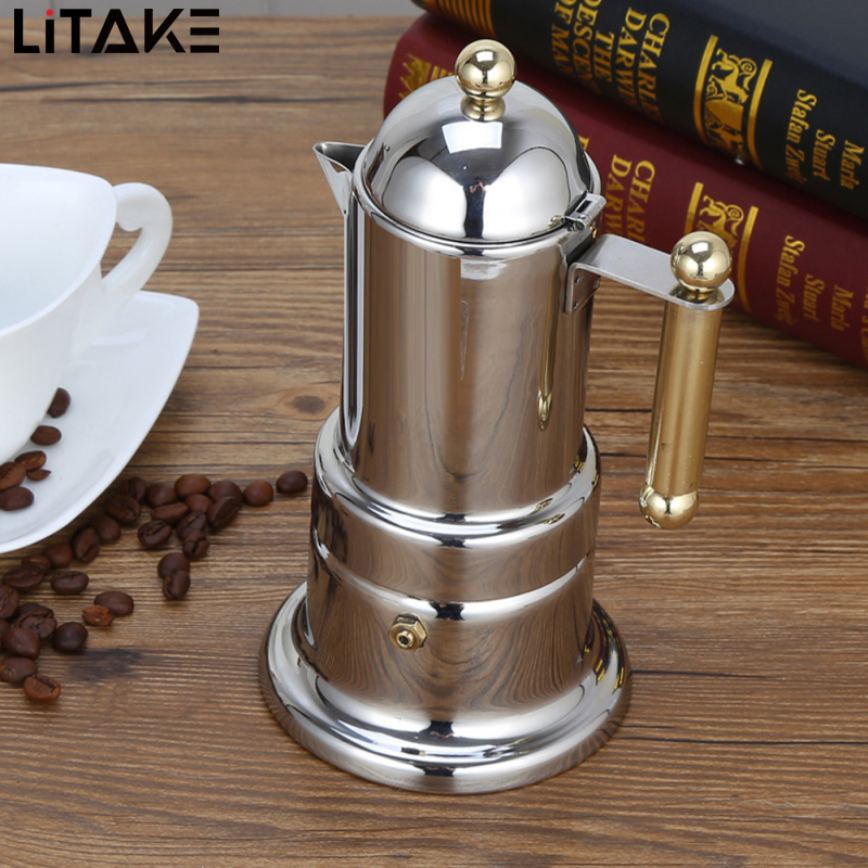 Stovetop Espresso Maker, 4 Cup 200ML 6.6oz Stainless Steel Moka Pot Espresso Maker Percolator, Italian Coffee Maker With Ergonomic Handle For Home Camping ราคา 738 บาท*ส่งฟรี