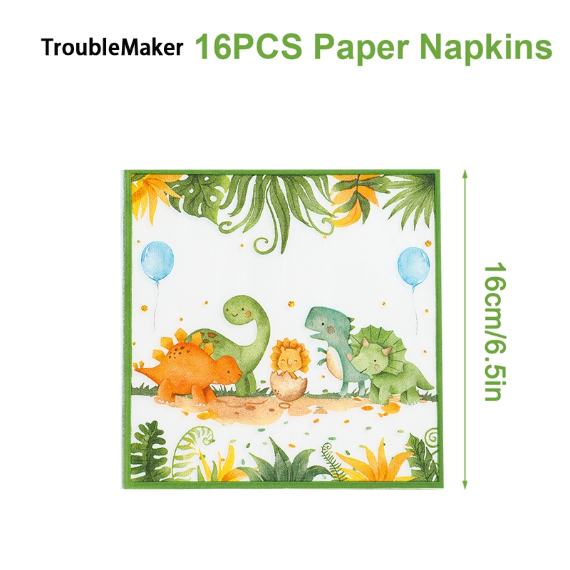 TroubleMaker 8 sets of disposable paper cups, cute dinosaur photos, birthday party/boy party decorations ราคา 21 บาท*ส่งฟรี