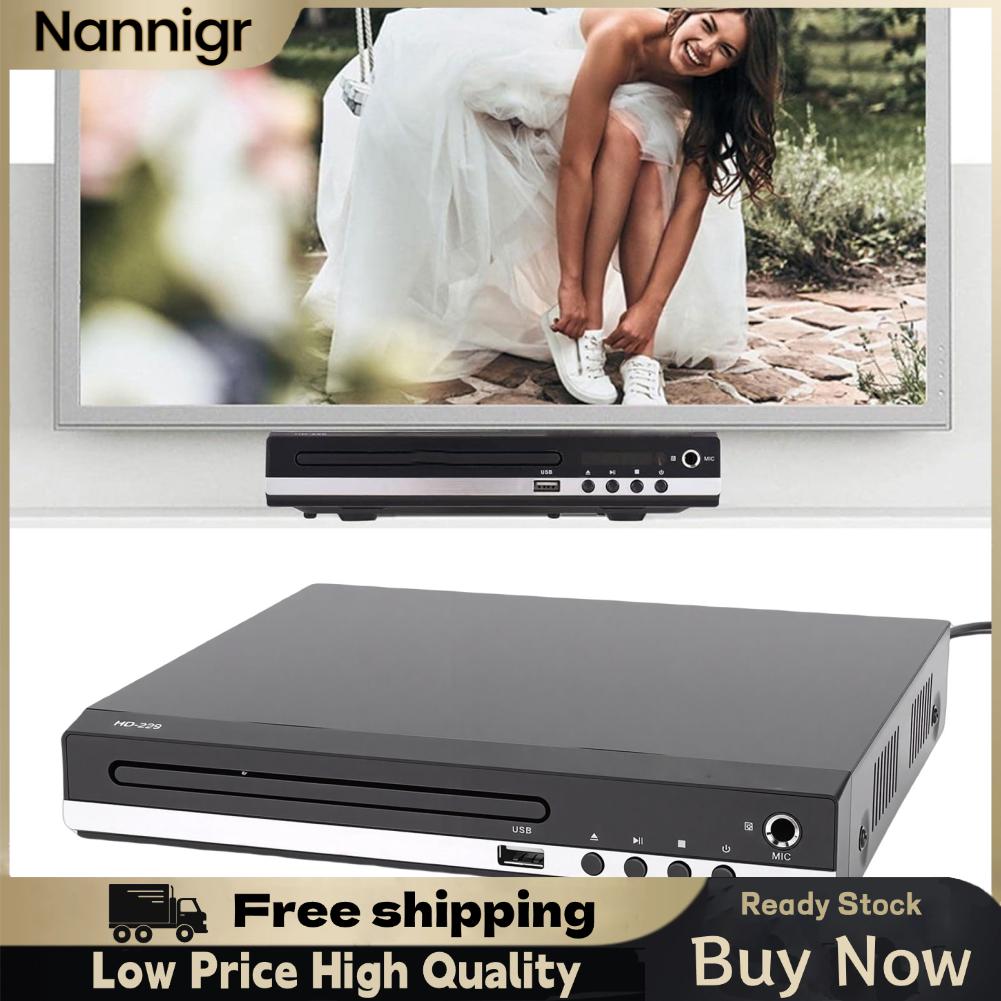 Nannigr Đầu DVD YUEHISY dành cho người cao tuổi có HDMI - Đầu CD mọi vùng & đa định dạng cho gia đình 1080P USB Bao gồm cáp cho TV (Phích cắm US)