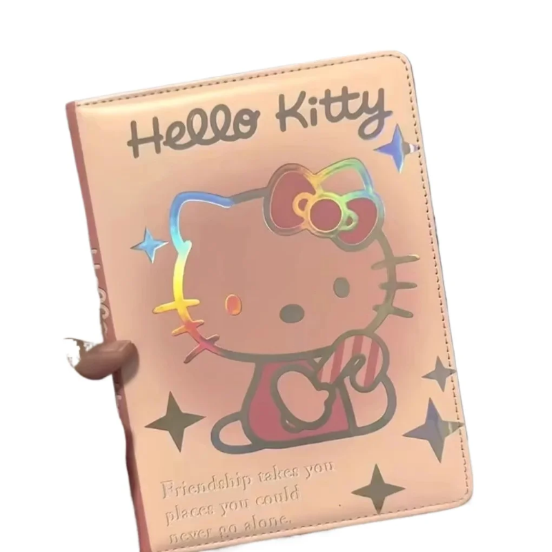 【de hot】 Kawaii Japanese Style Cartoon Hello Kitty Leather Notebook Soft PU Colored Page Diary High-Value Cute Surprise Gift for Fans