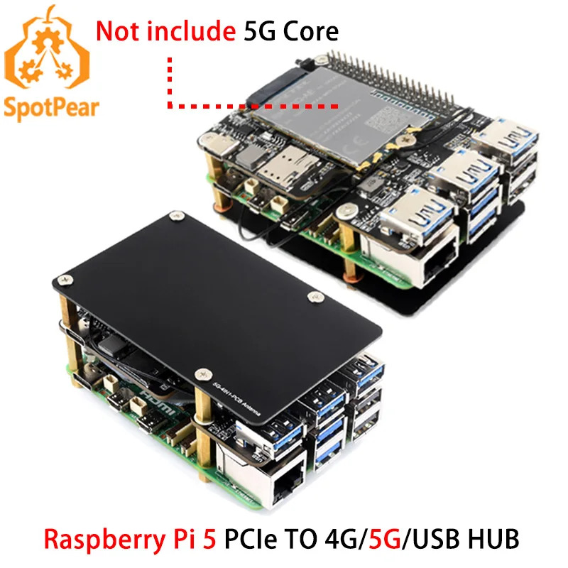 Raspberry Pi 5 PCIe để M.2 4G/5G USB 3.2 HUB cho simcom quec 4G/5G mô-đun