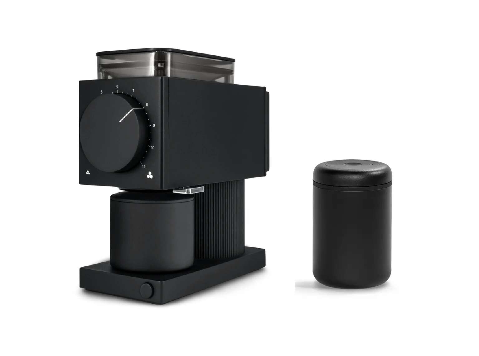 Combo máy xay cà phê fellow ode và hộp cất trữ cà phê fellow atmos vacuum 1.2 l
