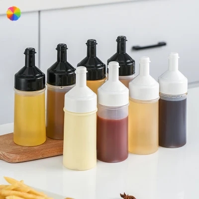 Japanese household kitchen dust-proof squeeze tomato sauce salad dressing honey jam bottle squeeze oil can sauce bottle CRUI