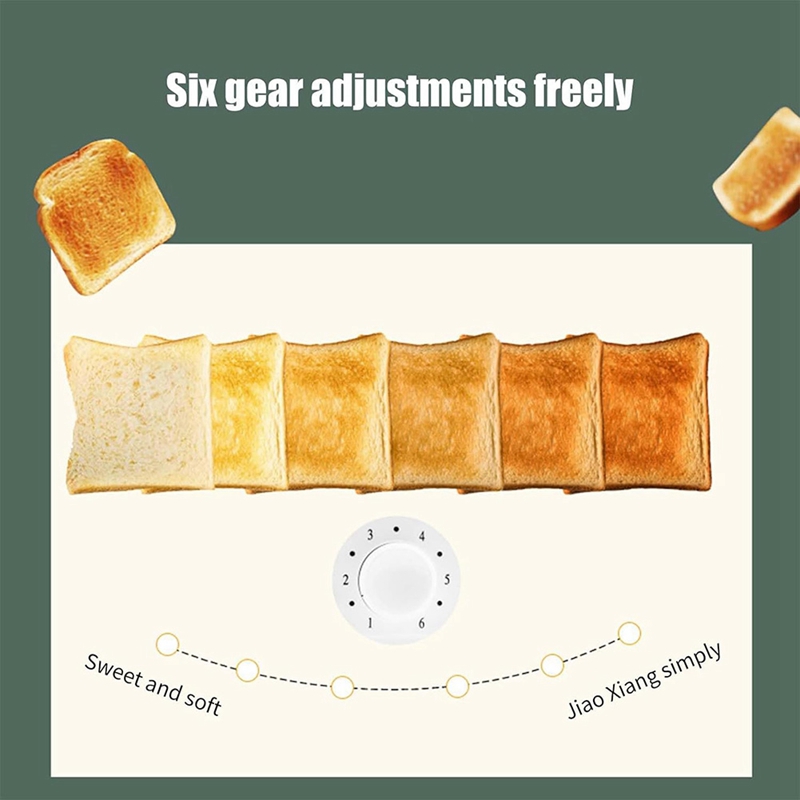 Retro Toaster 2 with 6 Functions, Stainless Steel Toaster Removable Crumb Tray, Under Base Cord Storage US Plug