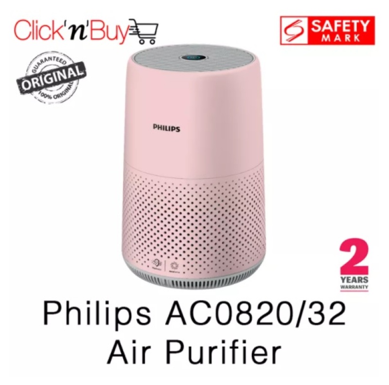 Philips AC0820 Air Purifier. Available in White and Exclusive Pink. Beat the Haze. Removes 99.5% of particles as small as 0.003um. Safety Mark Approved. 2 Years Warranty. Singapore