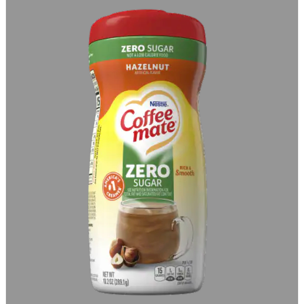 BỘT KEM SỮA KHÔNG ĐƯỜNG VỊ HAZELNUT Coffee Mate Sugar Free Powder Coffee Creamer 289g (10.2oz) - Thích hợp dùng với cafe sáng, trưa và tối - Pha bột kem sữa với lượng vừa đủ tùy khẩu vị, vào món thức uống đã chuẩn bị sẵn, khuấy đều và thưởng thức!