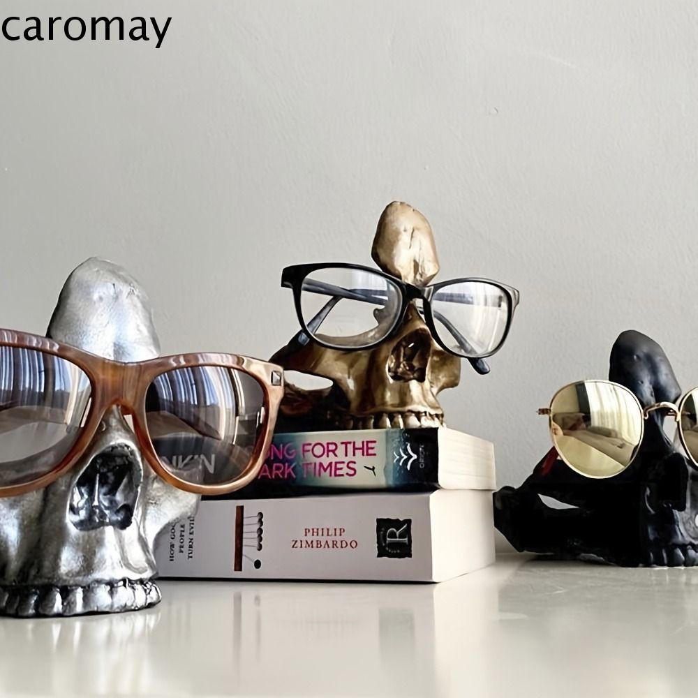 CAROMAY Kính mắt hộp sọ Hộp đựng kính hình đầu lâu Nhựa Thủ công Tượng đầu lâu Kính mắt Đa năng Hài Hước Ngày Halloween