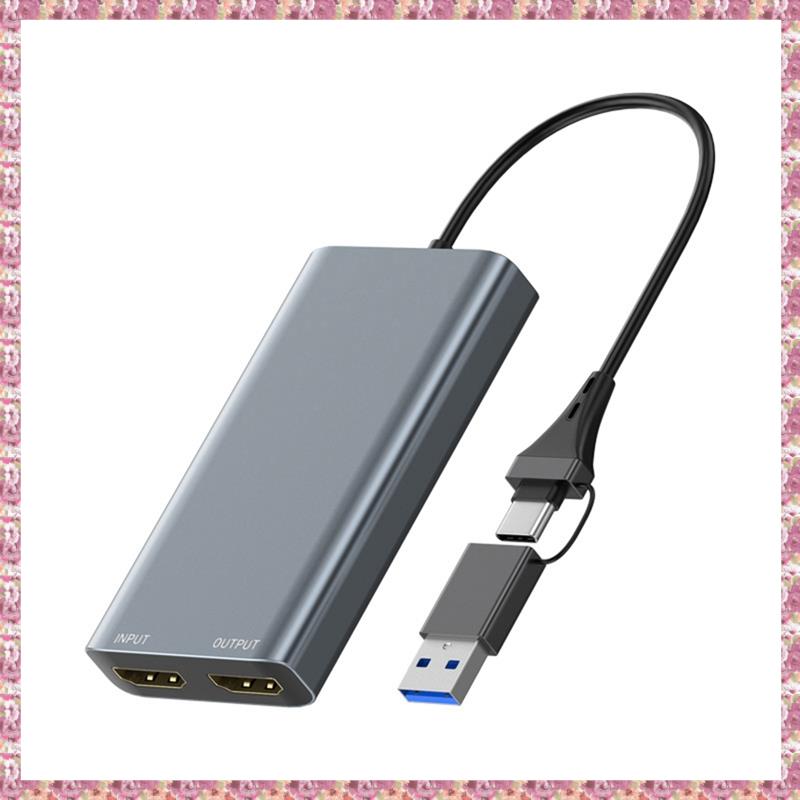 Live Streaming Gaming for PC Computer Camera HDTV Video Capture Card USB Type-C -Compatible 4k 60HZ Loop-Out Video Grabber Box