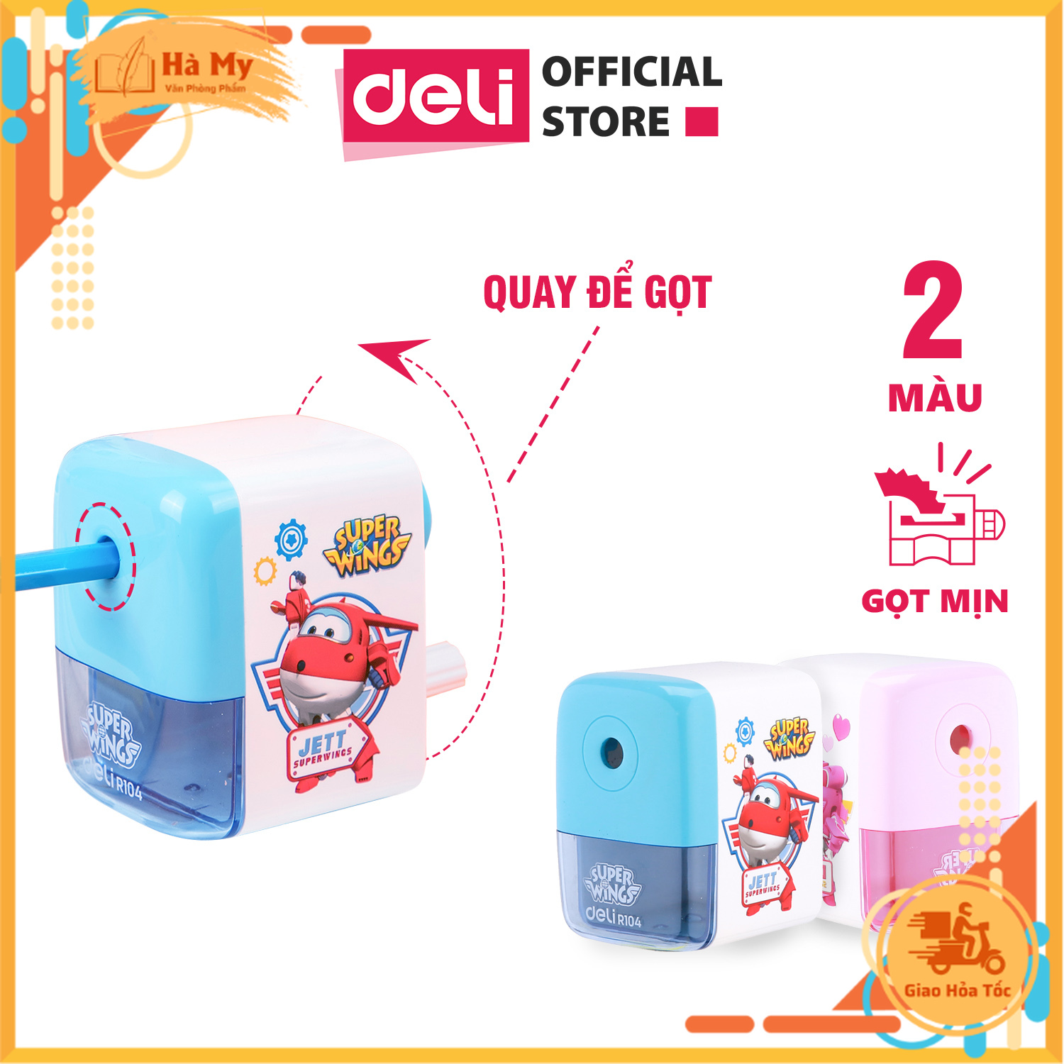 Gọt chì quay tay deli er10409 - hình nhân vật super wings