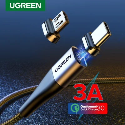 UGREEN 1Meter QC3.0 Fast Charge Magnetic USB Cable Fast Micro USB Type C Cable Magnetic Charge Cable for OPPO VIVO Xiaomi LG Huawei Magnet Charger Micro USB Cable