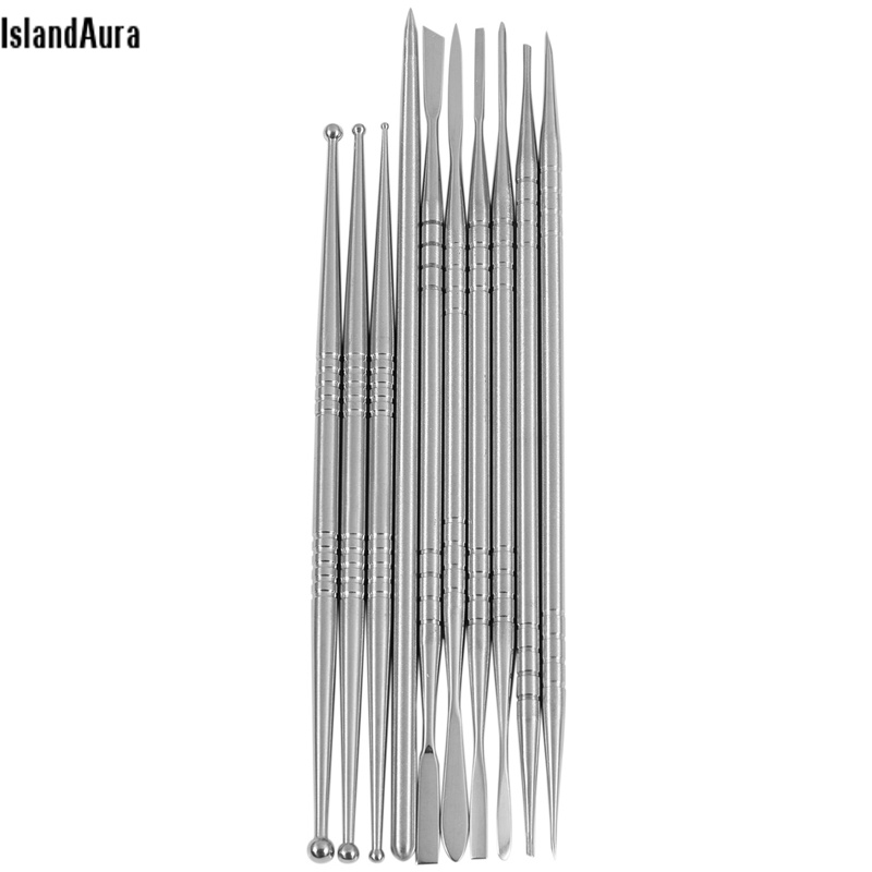 Islandaura 10 dụng cụ khắc điêu khắc đất sét bằng thép không gỉ, dụng cụ điêu khắc gốm thủ công khắc mô hình