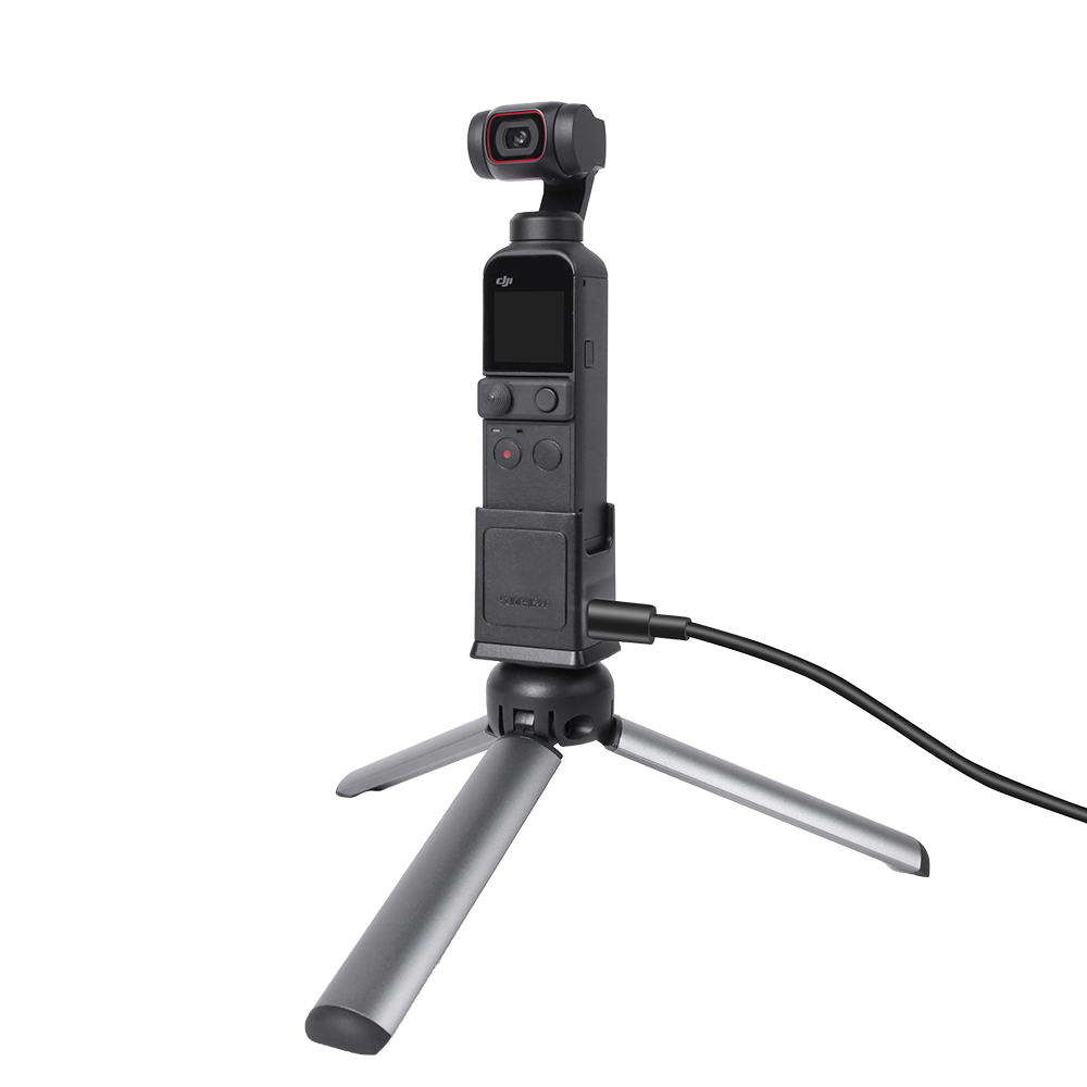 Sunnylife Camera Charging Base Tripod Adapter Fixed Holder Type-C Charger Port with 1/4" Screw for DJI OSMO Pocket 1/2 Camera