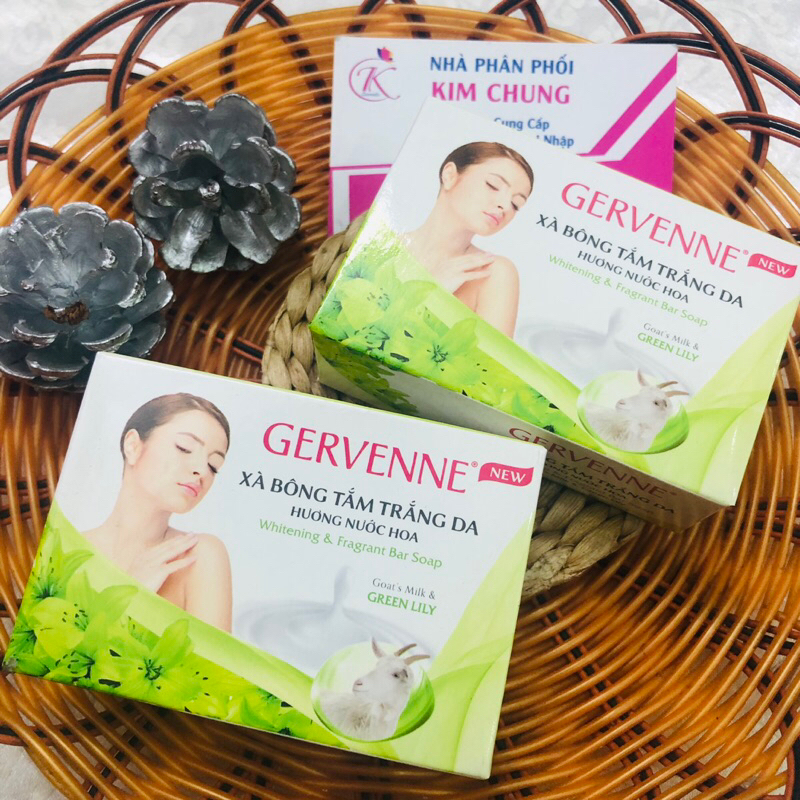Cục xà bông tắm trắng da hương nước hoa Gervenne 90g