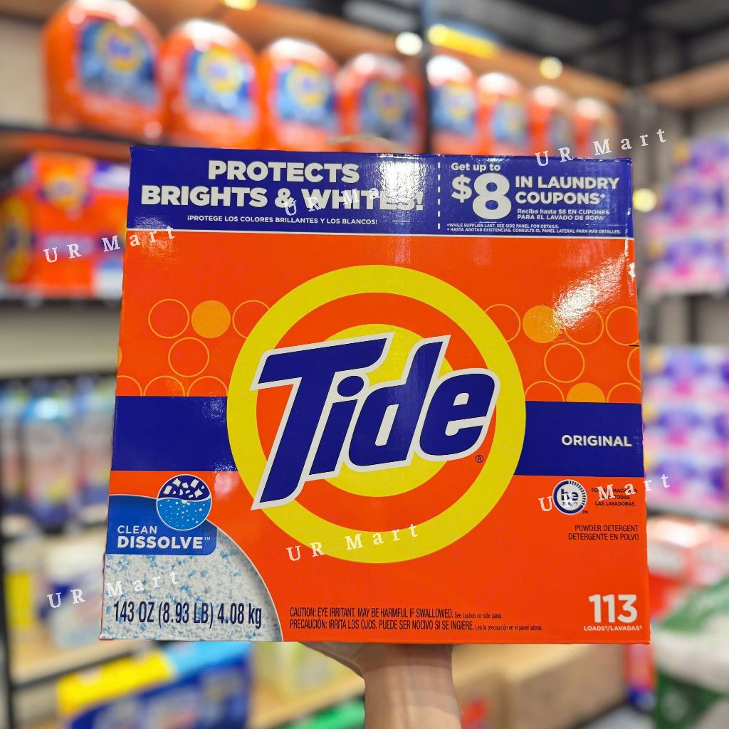 Bột Giặt Tide Original Protects Brights & Whites Thùng Giấy 4.08KG 113 Lần Giặt - ✔️ Giữ quần áo luôn trắng sáng, rực rỡ màu sắc sau nhiều lần giặt. ✔️ Phù hợp cho cả máy giặt thường & máy giặt tiết kiệm điện (HE).