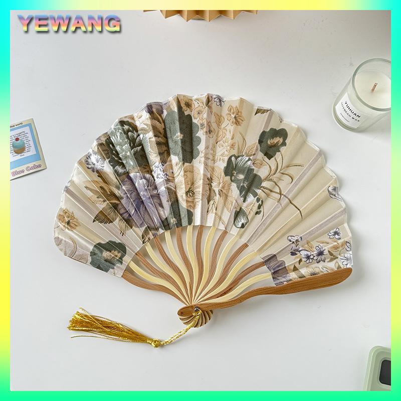 YEWANG Trung Quốc Nhật Bản phong cách quạt lụa gấp Quạt đám cưới fan hâm mộ nghệ thuật Quà Tặng khiêu vũ tay fan hâm mộ cổ điển tre gấp tay cầm hoa fan hâm mộ - 7