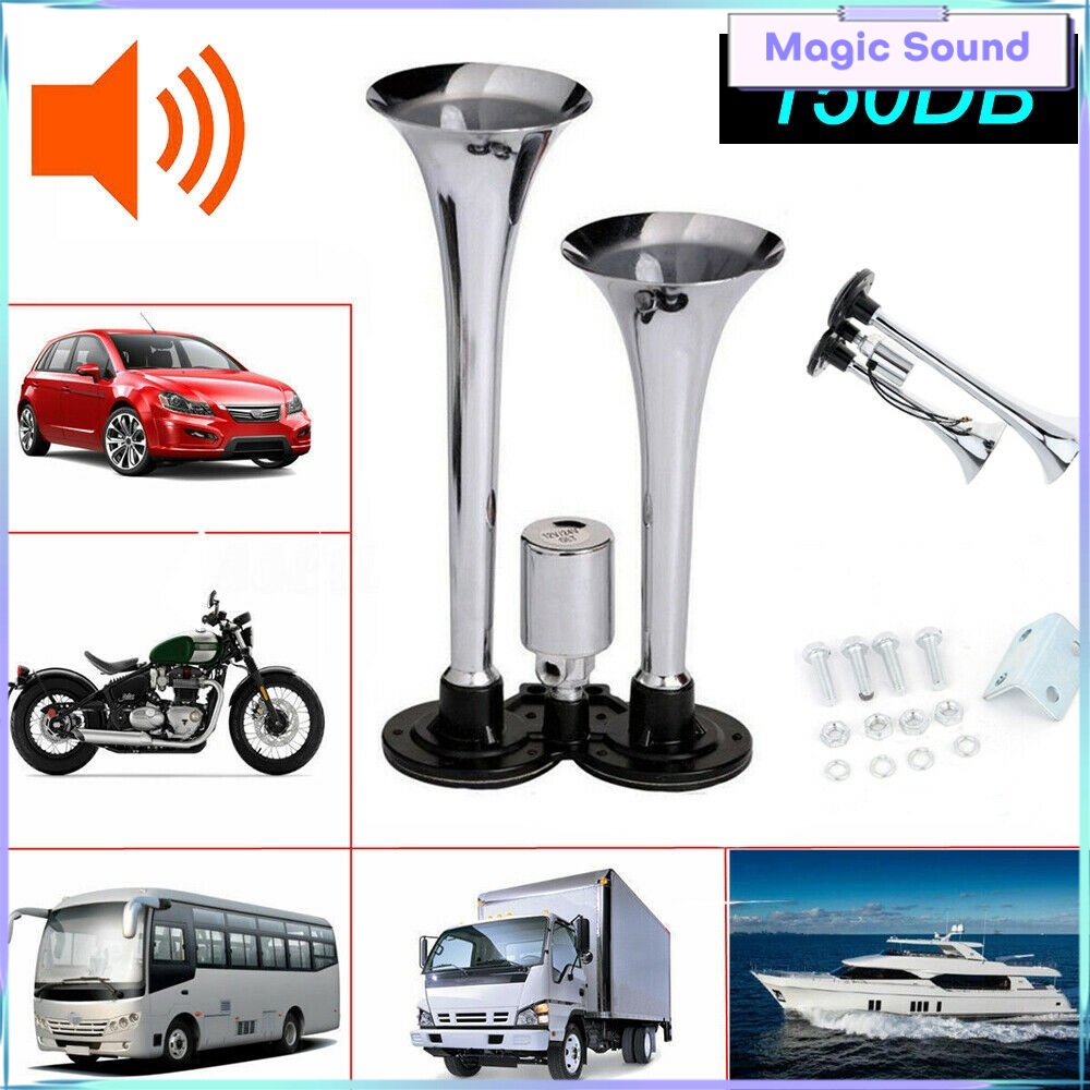 Âm thanh kỳ diệu xe tải Còi còi hơi, 12V / 24V 150dB kèn Đôi Còi hơi Còi hơi