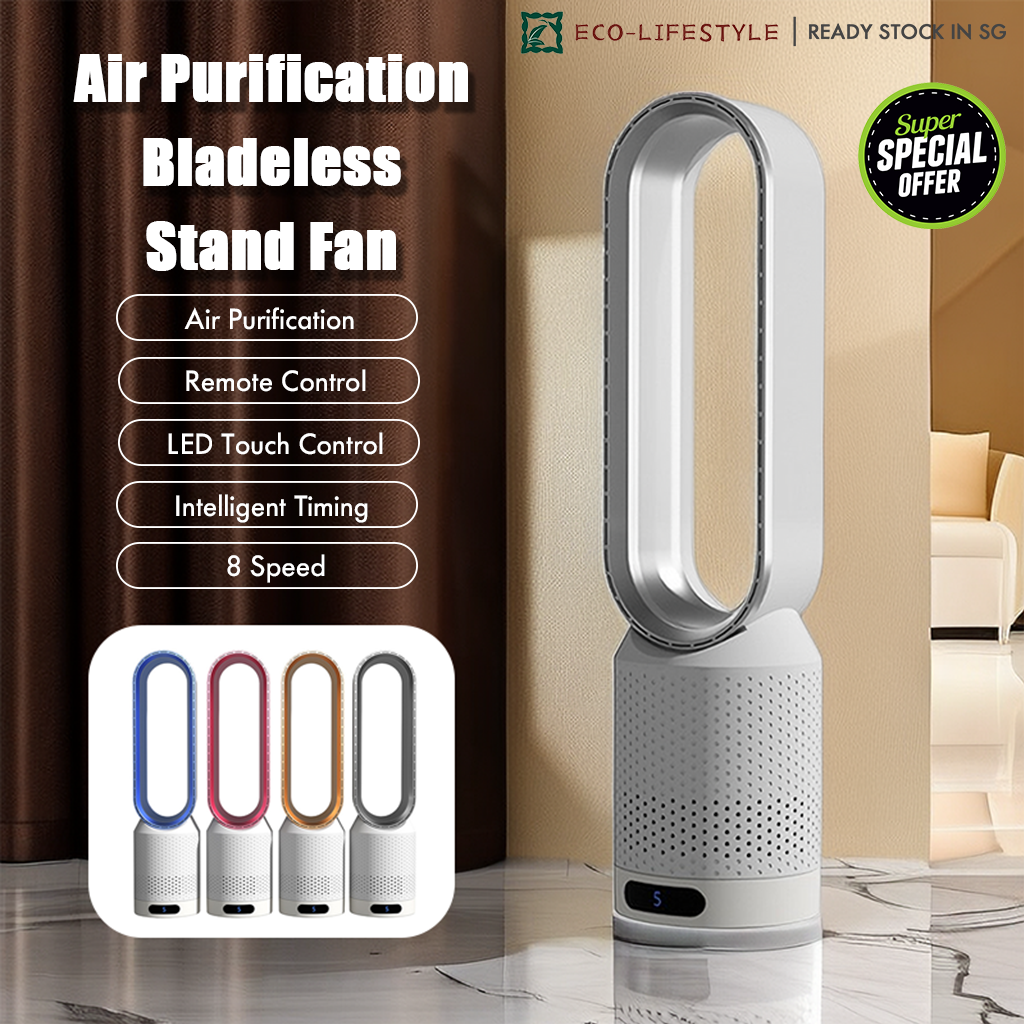 Purifier Bladeless Stand Fan 16 Inch Home Table Top Shaking Head Air
