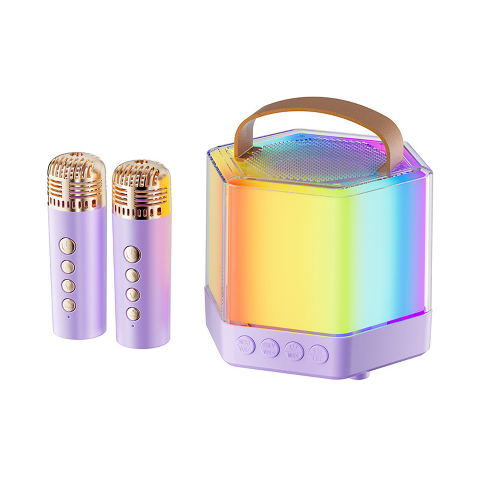 Norman Malthus Lightweight Portable Karaoke Speaker Portable Karaoke Speaker Portable Wireless Karaoke Machine with Led Lights and Microphones Rechargeable Bluetooth Mini Speaker Set for Singing Fun at Home ราคา 591 บาท*ส่งฟรี