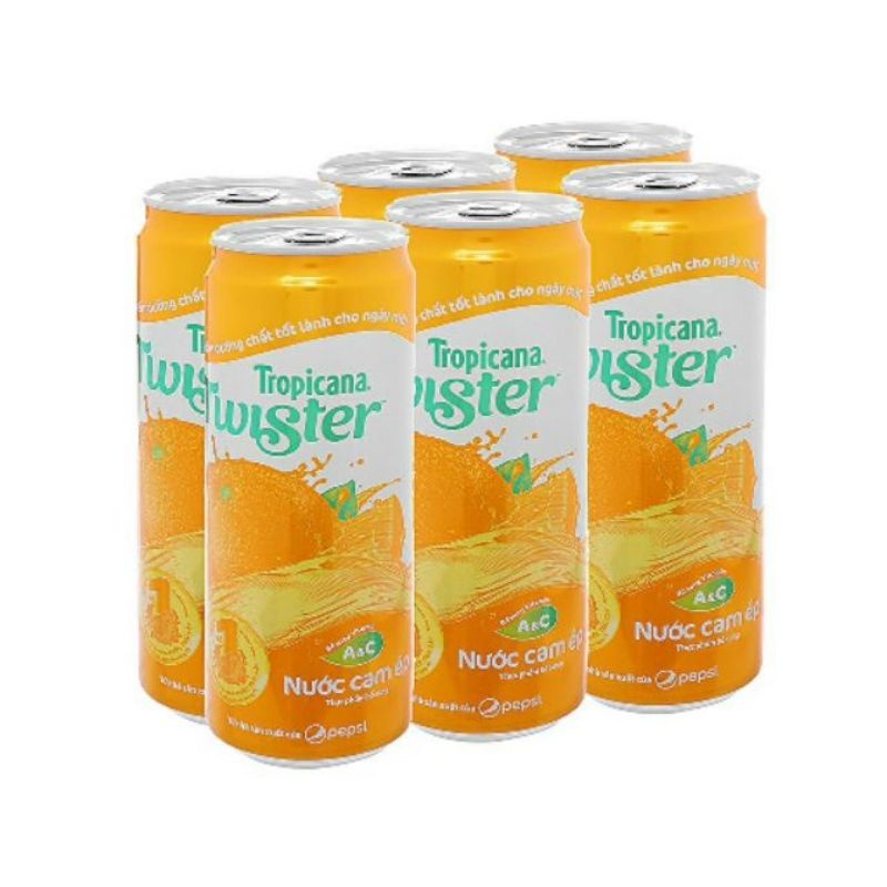 Lốc 6 lon nước cam ép Twister 330ml.