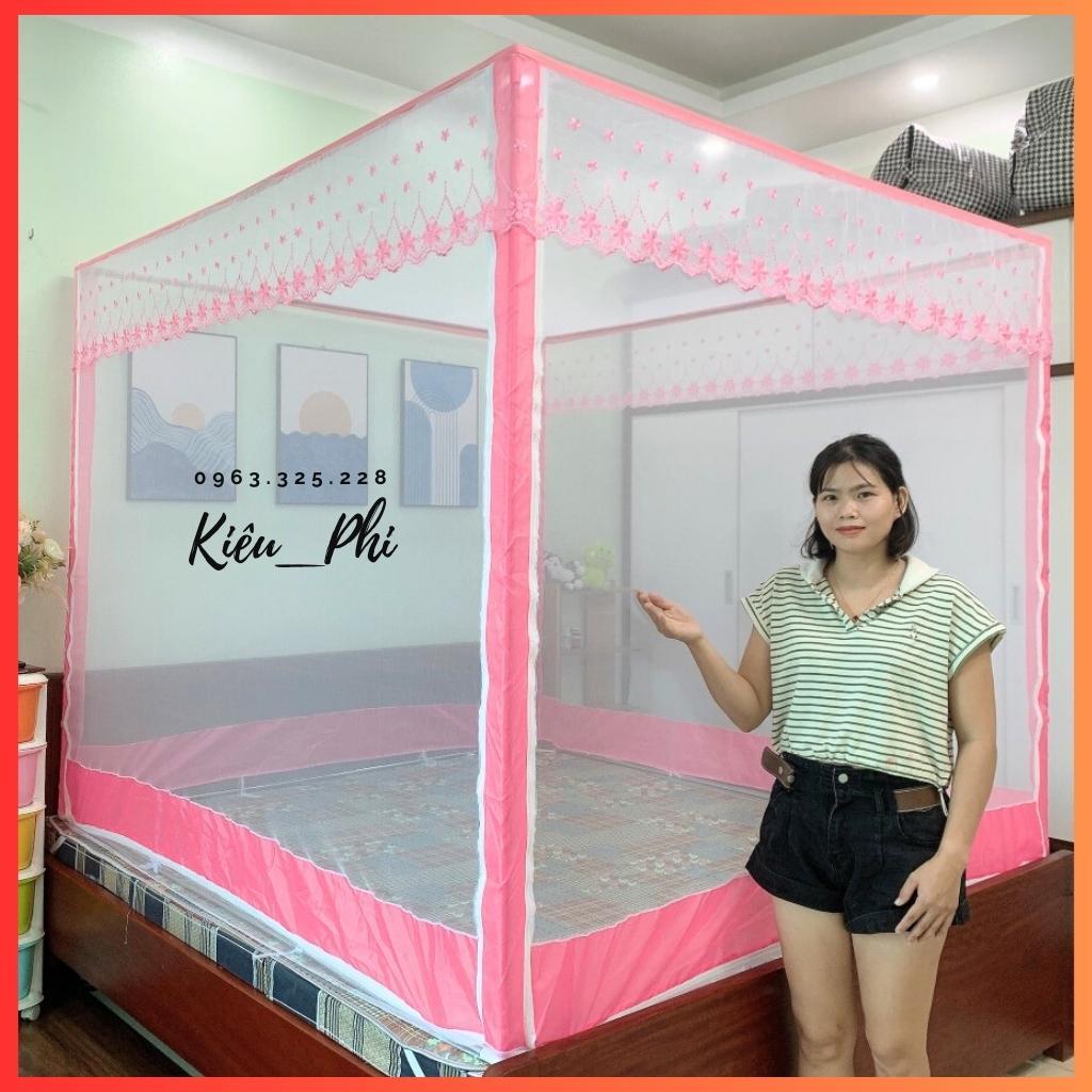 Màn khung chụp inox ngủ không khoan tườngLOẠI 1 Mùng chụp khung vuông xếp gọn 1m4 1m6 1m8 2m2 chống muỗi