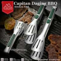 Capitan Daging BBQ Jepitan Makanan Stainless Steel 28.5cm SUS 304 Food Tong Penjepit Gorengan Kue
