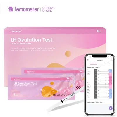 50 PCS Femometer Ovulation Test Strips Kit LH OPK Sensitive Fertility Predictor Testing Sticks Accurate Results with App