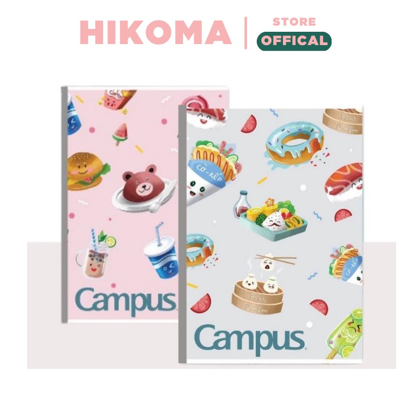 Vở kẻ ngang 80 trang CAMPUS cao cấp - FOOD 2 - giấy trắng - 1 quyển - vở ghi chép học sinh - HIKOMA 