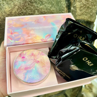 Bộ Phấn Nước Trang Điểm Dưỡng Ẩm OHUI Ultimate Cover Cushion Moisture Flower Edition - Nền Căng Bóng, Lâu Trôi, Mềm Mịn
