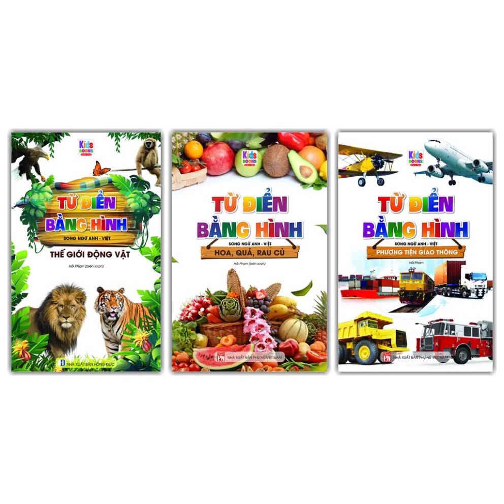 Sách - Từ Điển Bằng Hình - Thế Giới Động Vật - Hoa Quả Rau Củ - Phương Tiện Giao Thông (Bộ 3 Cuốn)