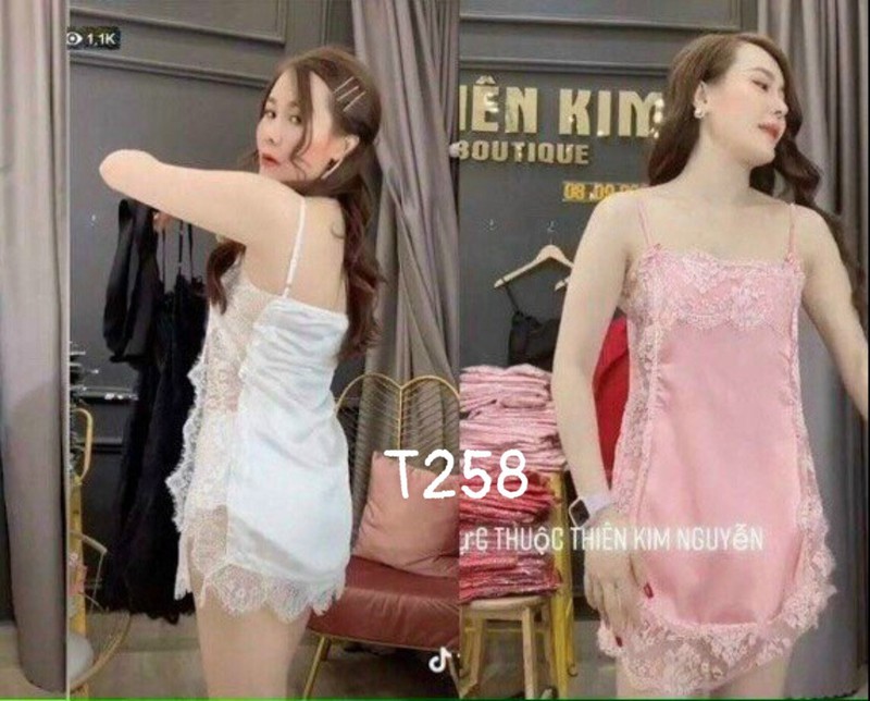 LZDSet ngủ lụa quá đẹp chất liệu lụa satin phối ren