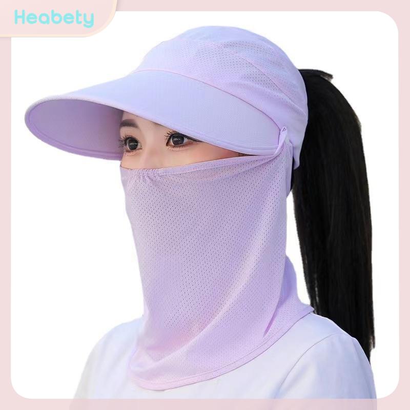 Heabety หมวกคลุมใบหน้ากันแดดสำหรับผู้หญิงสำหรับฤดูร้อนหมวกคลุมหน้าสำหรับคนงานกลางแจ้งที่บังแดดที่บังแดดหมวกสำหรับขี่จักรยานกันยูวีหมวกด้านบนว่างเปล่า ราคา 92 บาท*ส่งฟรี