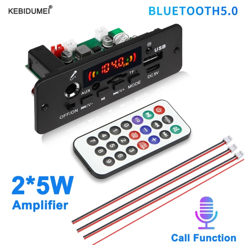 10W Khuếch Đại bảng mạch Giải Mã MP3 bluetooth không dây 5.0 MP3 Máy Nghe Nhạc 5V Xe FM mô-đun radio