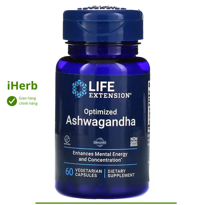 Optimized Ashwagandha, 60 Vegetarian Capsules Life Extension