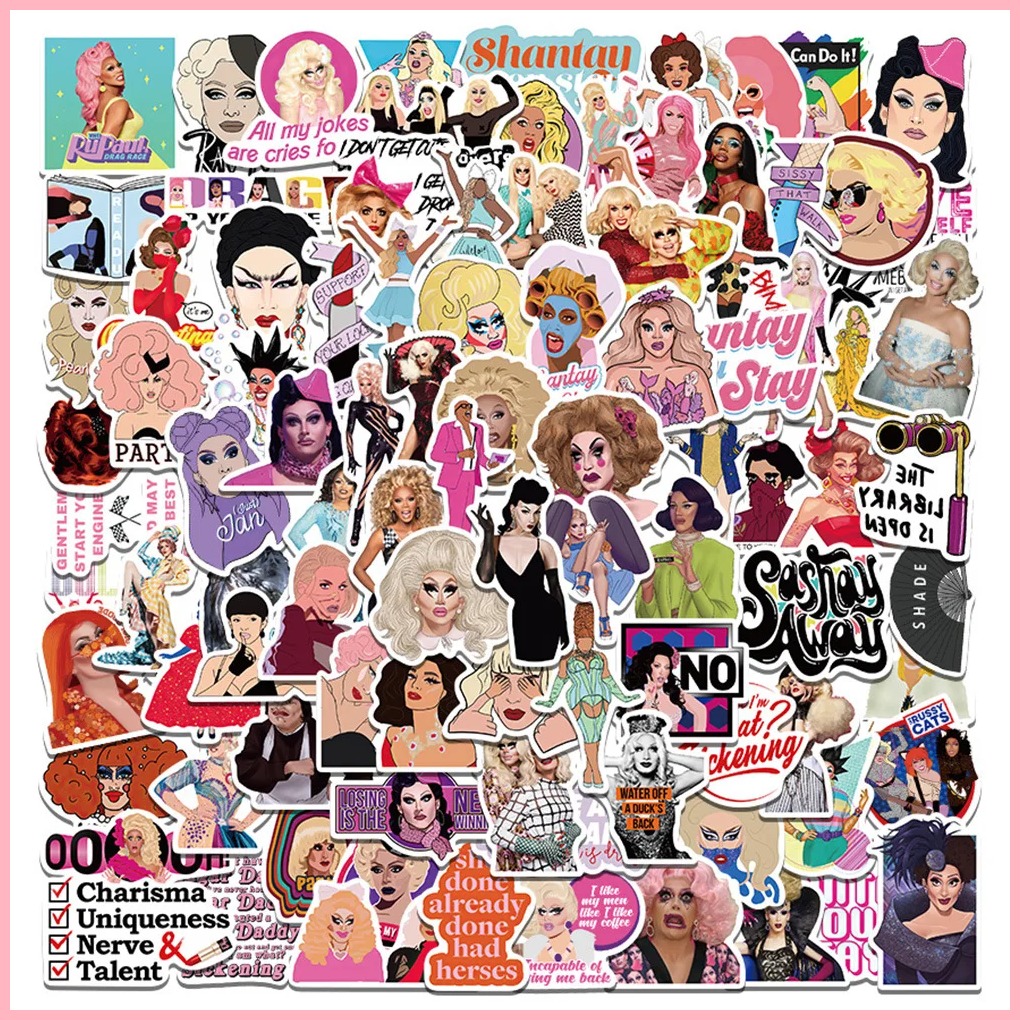 {HOT MZFDSEFJFHN 551} 100PCS RuPauls Drag Race Stickers DIY Travel Guitar Phone Laptop Cool Waterproof Graffiti Decal Sticker