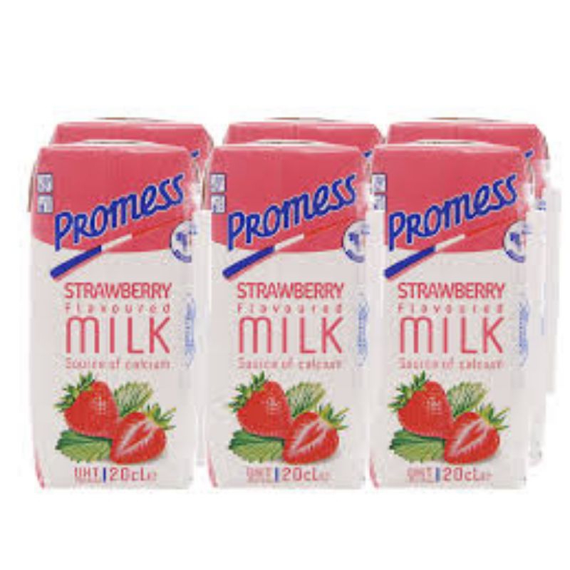 Sữa Tươi Promess Vị Dâu Hộp 200 Ml, Thùng 24 Hộp