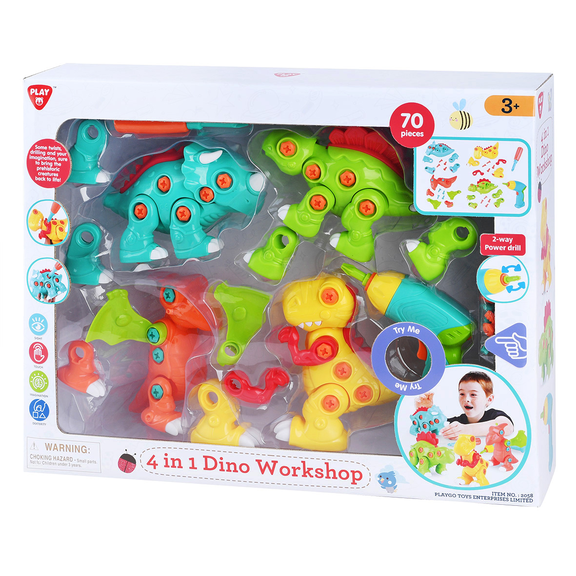 Playgotoys ของเล่นเสริมพัฒนาการ ชุดประกอบหุ่น4ไดโนซอร์(2058) ราคา 1,299 บาท*ส่งฟรี