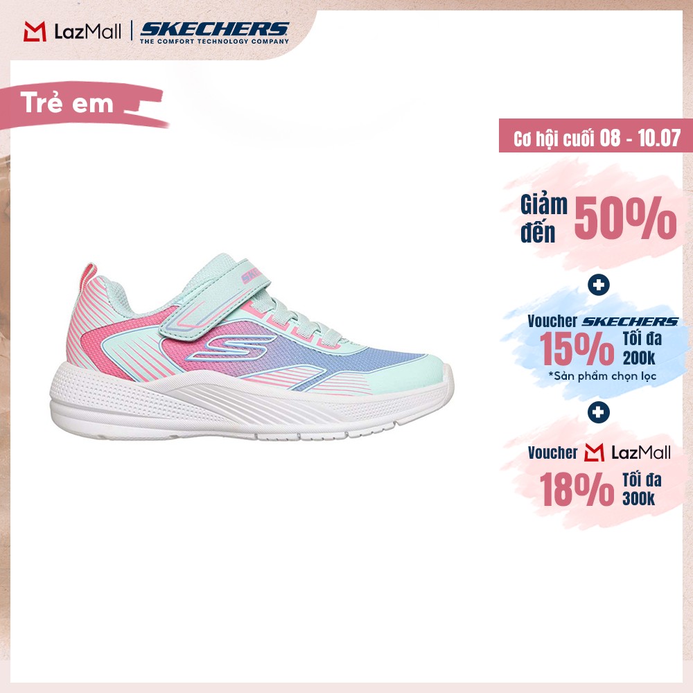 [Chỉ 5-7.7 - Voucher Skechers 18% + Voucher Lazada 18%] Giày Thể Thao Bé Gái Skechers Microspec Advance Oasis Point - 303657L-AQMT
