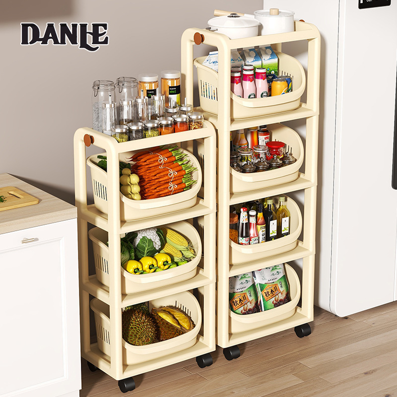 Kitchen rack floor-standing multi-layer household cart vegetable basket storage storage rack removable kitchenware organizer ราคา 662 บาท*ส่งฟรี