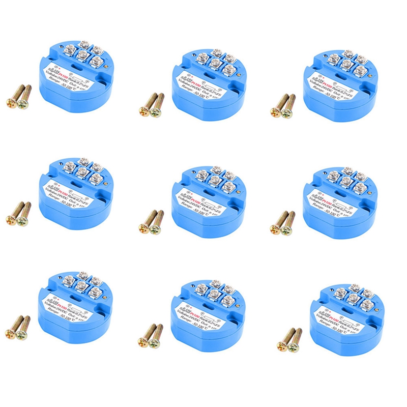 10PCS RTD PT100 Temperature Transmitter Launch Machine DC24V Minus 50 - 100 Degree Output 0-10V