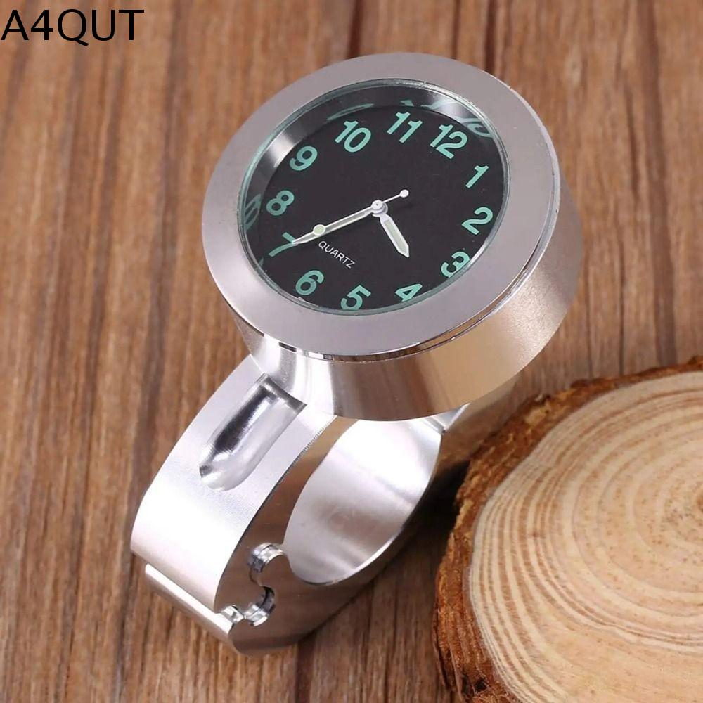 A4QUT Vỏ nhôm Đồng hồ thạch anh xe máy Sáng Chống thấm nước Đồng hồ gắn trên tay lái Đồng hồ 22-25mm Đồng hồ phát sáng Sử dụng xe máy