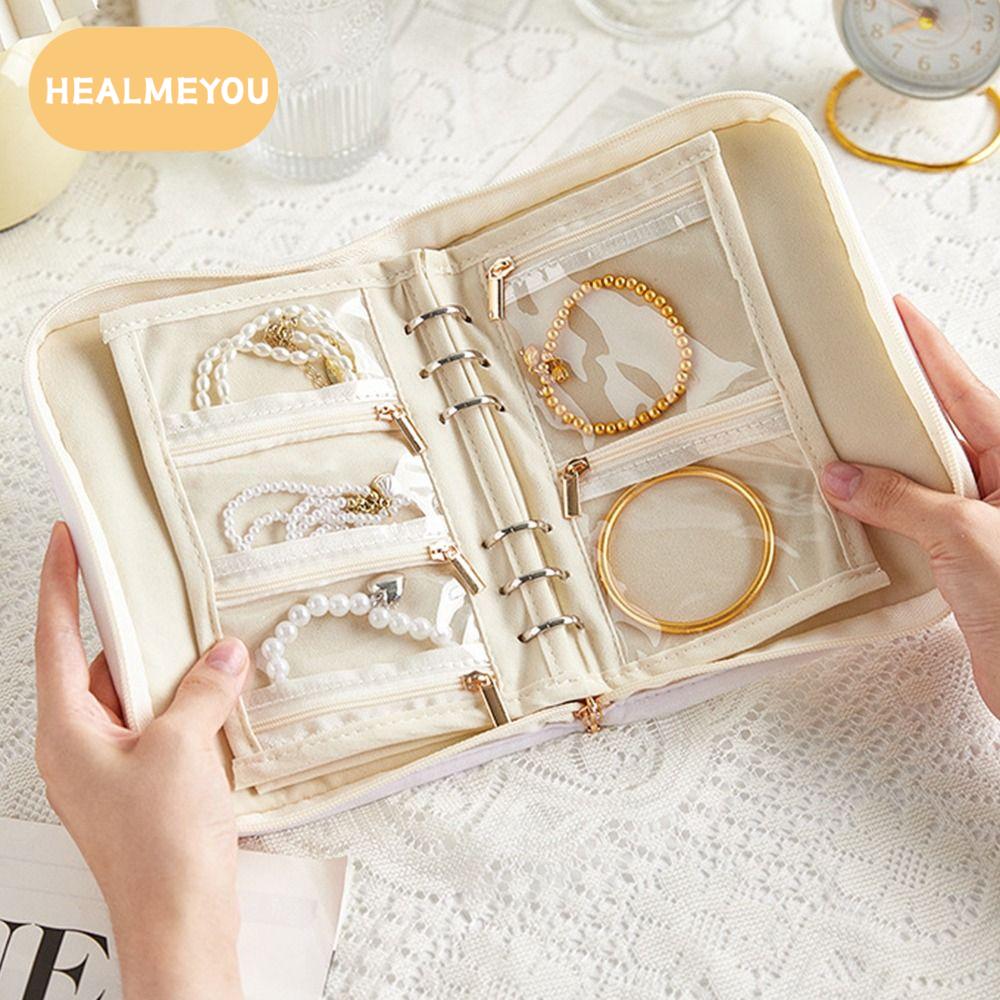 HEALMEYOU ลายดอกกุหลาบ ผู้จัดการเครื่องประดับเดินทาง แฟชั่น ความจุขนาดใหญ่ กล่องแสดงเครื่องประดับ แฟชั่น 5 ชิ้น หน้าภายใน กระเป๋าเก็บเครื่องประดับ ที่เก็บเครื่องประดับ ราคา 288 บาท*ส่งฟรี